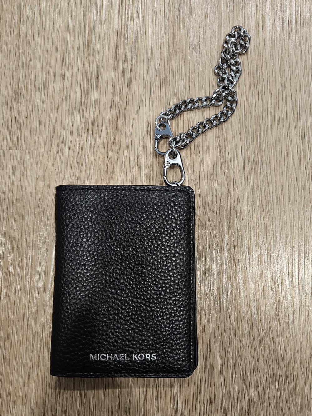 Michael Kors Black Leather Chain Wallet